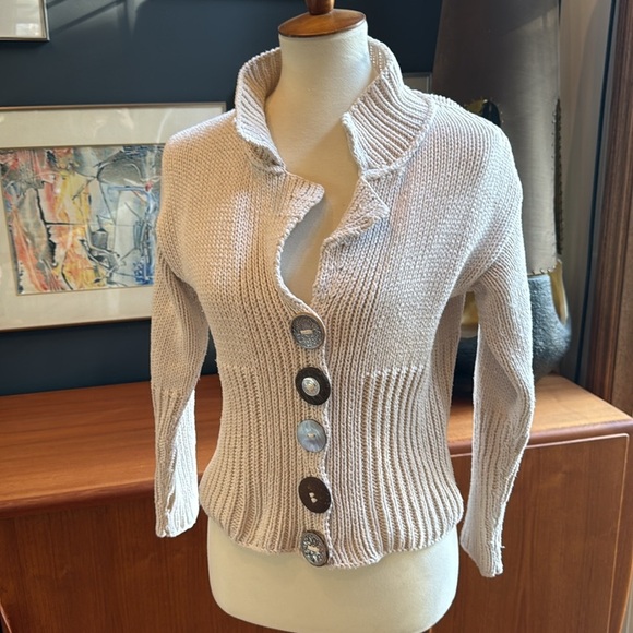 Cotton Summer blazer by pure hand knit entirely handmade - Picture 9 of 15
